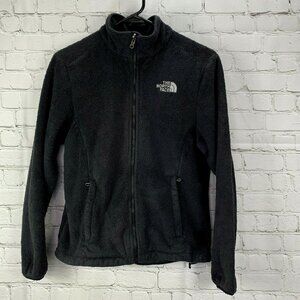 The North Face Osito Fleece Jacket size S Women Black Plush Zip Front Logos